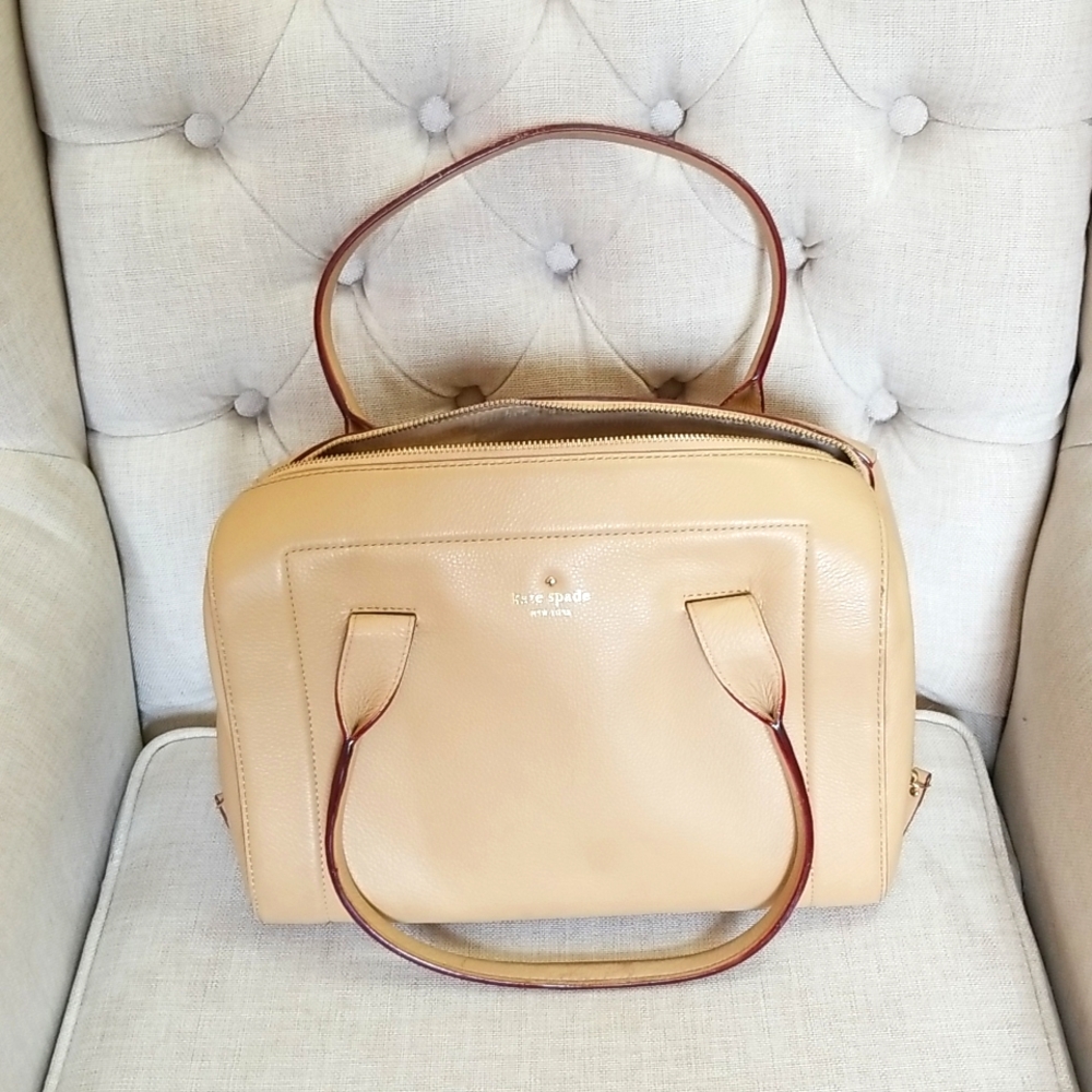 Kate Spade beige leather satchel